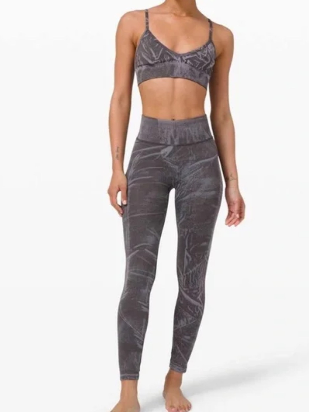 Lululemon Ebb to Street Tight Legging Sz 8 Stone Wash Graphite Grey